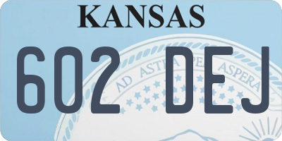 KS license plate 602DEJ