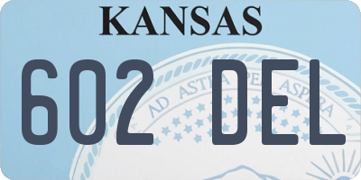 KS license plate 602DEL