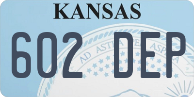 KS license plate 602DEP