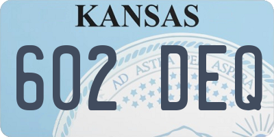 KS license plate 602DEQ
