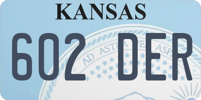 KS license plate 602DER