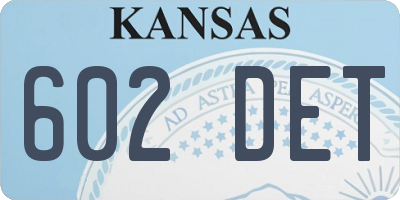 KS license plate 602DET