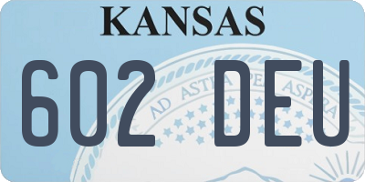 KS license plate 602DEU