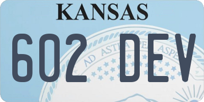 KS license plate 602DEV