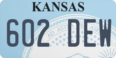 KS license plate 602DEW