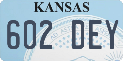 KS license plate 602DEY