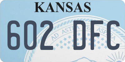 KS license plate 602DFC