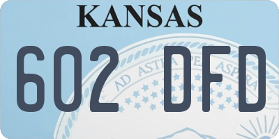 KS license plate 602DFD