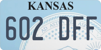 KS license plate 602DFF