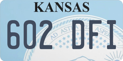KS license plate 602DFI