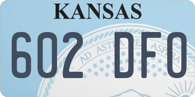KS license plate 602DFO