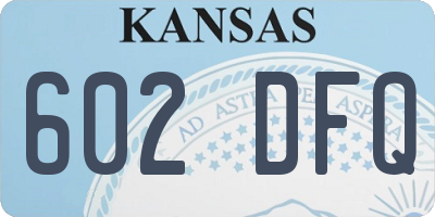 KS license plate 602DFQ