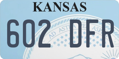 KS license plate 602DFR