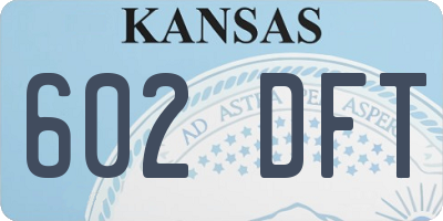 KS license plate 602DFT