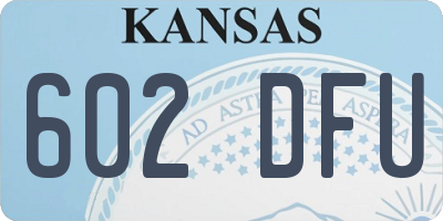 KS license plate 602DFU