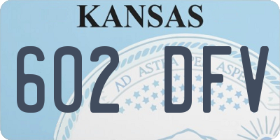 KS license plate 602DFV