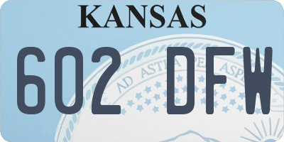 KS license plate 602DFW