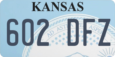 KS license plate 602DFZ