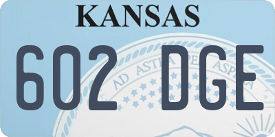 KS license plate 602DGE