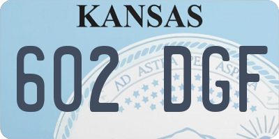 KS license plate 602DGF