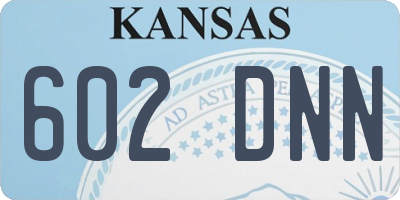 KS license plate 602DNN