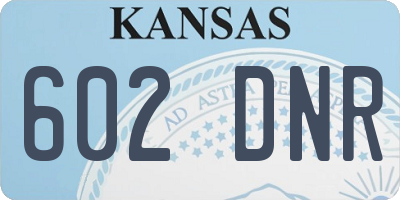 KS license plate 602DNR