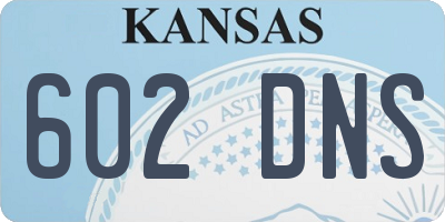 KS license plate 602DNS