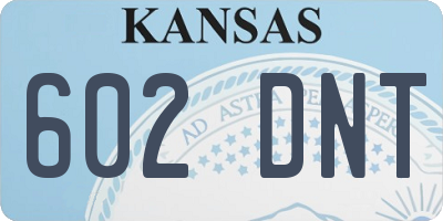 KS license plate 602DNT
