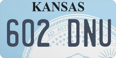 KS license plate 602DNU