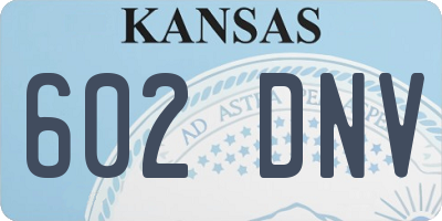 KS license plate 602DNV