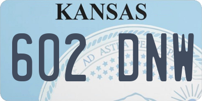 KS license plate 602DNW