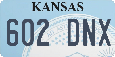 KS license plate 602DNX