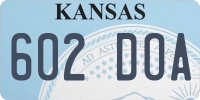 KS license plate 602DOA