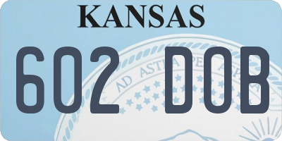 KS license plate 602DOB