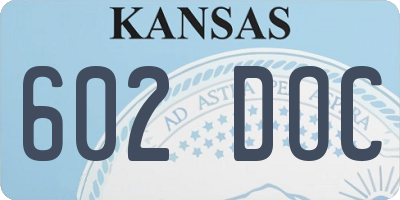 KS license plate 602DOC