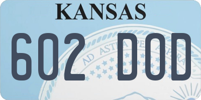 KS license plate 602DOD