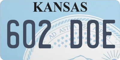 KS license plate 602DOE