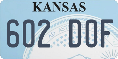 KS license plate 602DOF