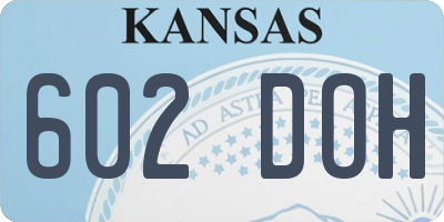 KS license plate 602DOH