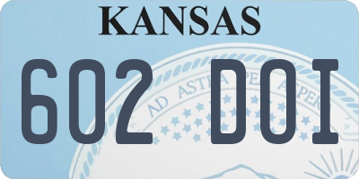KS license plate 602DOI