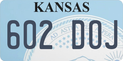 KS license plate 602DOJ