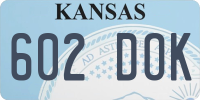 KS license plate 602DOK