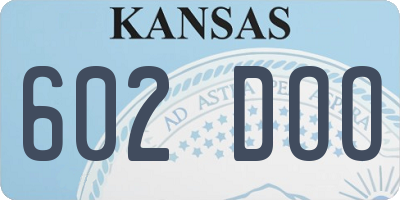 KS license plate 602DOO