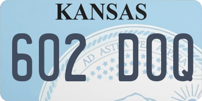 KS license plate 602DOQ