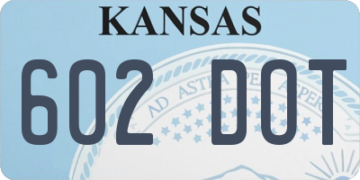 KS license plate 602DOT