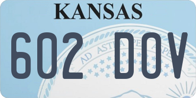 KS license plate 602DOV
