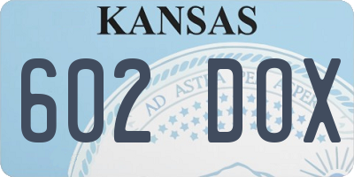 KS license plate 602DOX
