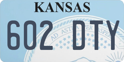 KS license plate 602DTY