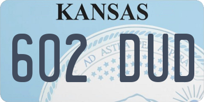 KS license plate 602DUD