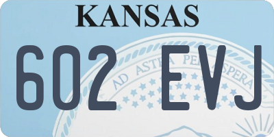 KS license plate 602EVJ